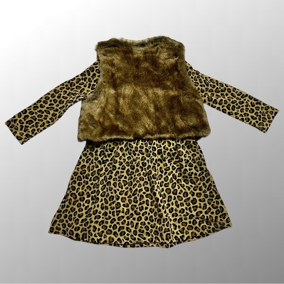 NWT, Old Navy Leopard Dress with Faux Fur Vest / Size: 18-24 Months - Picture 6 of 7